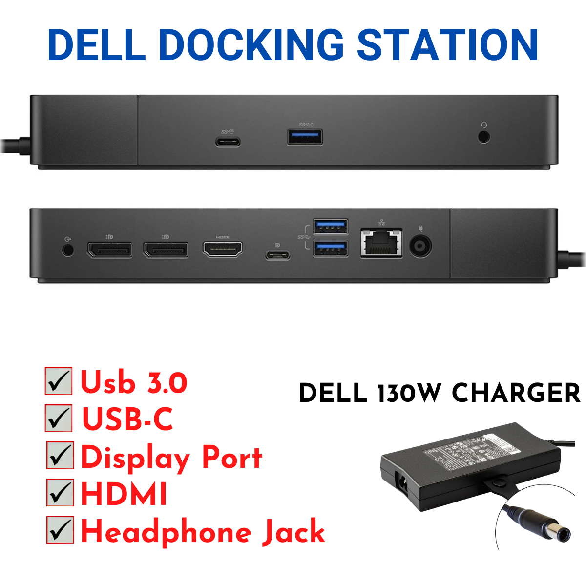 Dell USB-C Docking Station WD19 K20A – Refurbished | 130W Power Delivery | Fast Shipping Across Canada
