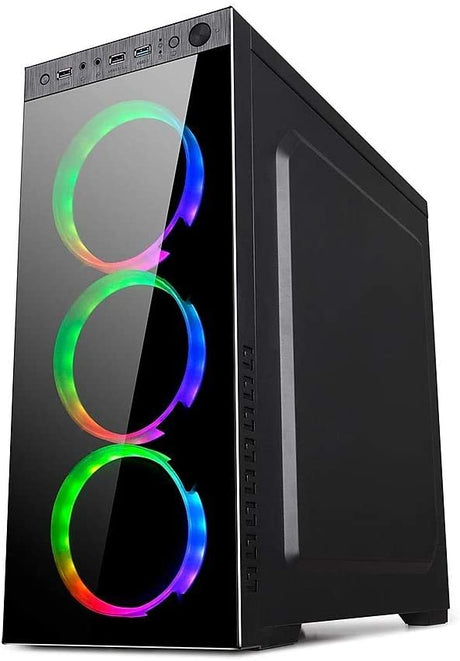 Gaming PC Tower i7-9700, GTX 1080 8GB, 32GB RAM, 1TB SSD. Prebuilt desktop with new gaming case, Windows 11 Pro ready to play.