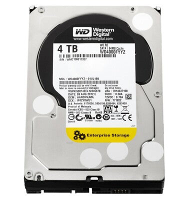 Western Digital WD4000FYYZ Enterprise 4TB 7200RPM 64MB Cache SATA 6.0Gb/s 3.5" Internal Hard Drive