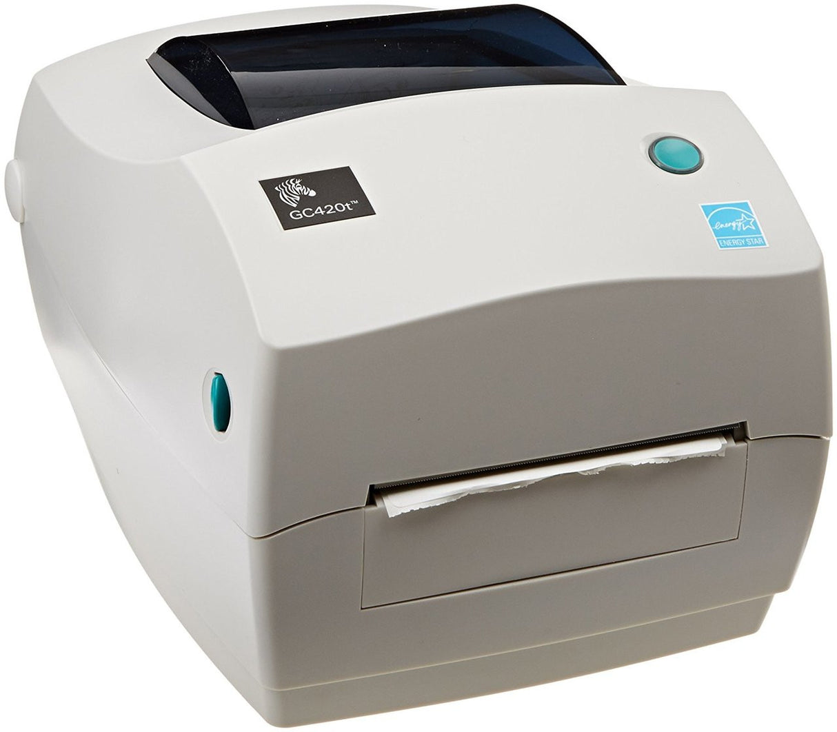 Zebra GC420t direct thermal and thermal transfer label printer. Refurbished and tested, ideal for shipping, inventory, barcode and retail labels.