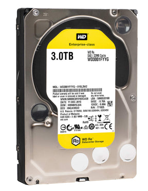 WD RE SAS 3 TB Enterprise Hard Drive: 3.5 Inch, 7200 RPM, SAS, 32 MB Cache - WD3001FYYG– Used | Tested &amp; Formatted | 100% Working
