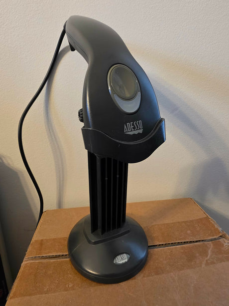 Adesso NuScan 2100U barcode scanner with holder USB handheld CCD 1D refurbished Etek Montreal fast shipping