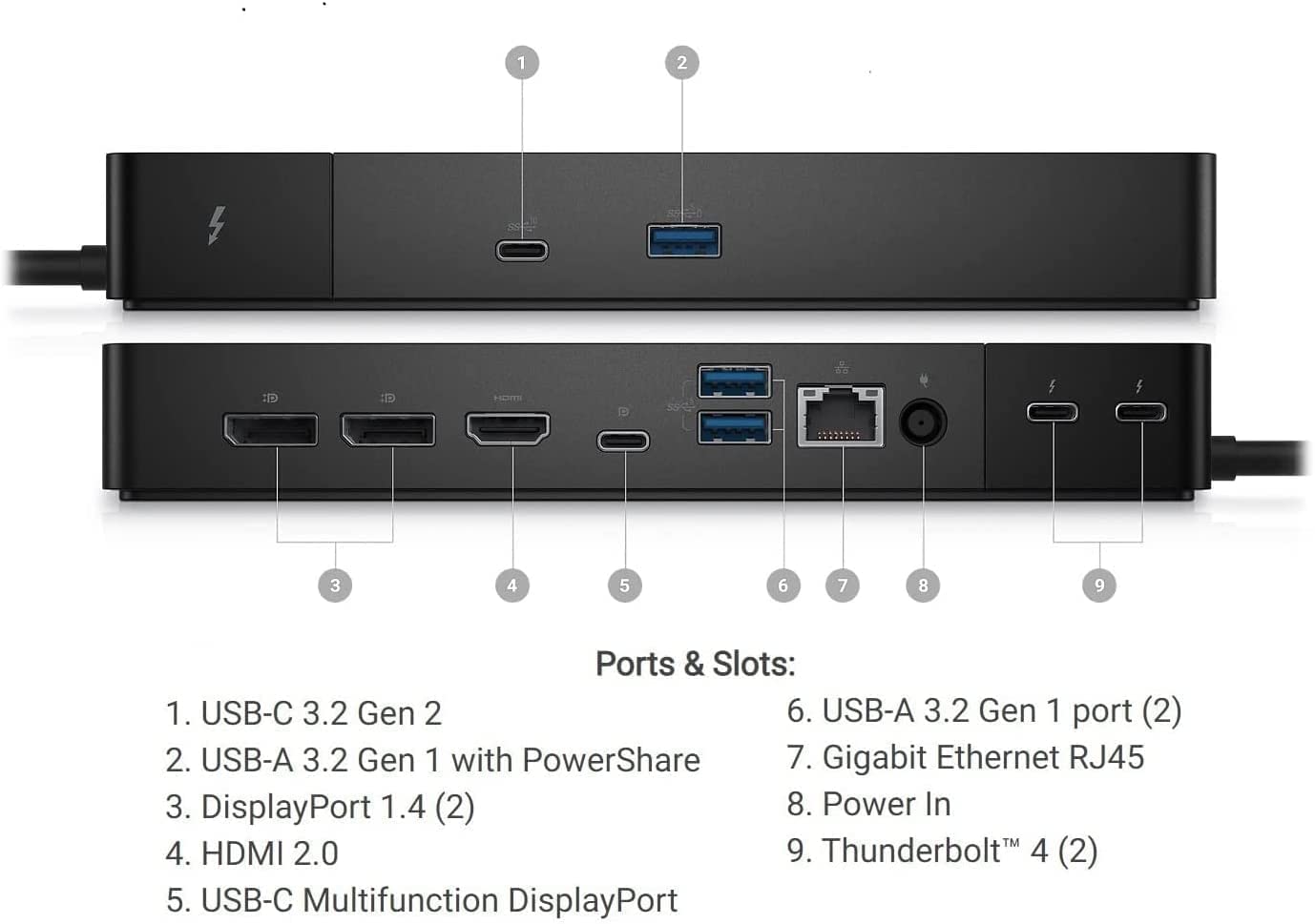DELL ドッキングステーション　WD22TB4 Dell WD22TB4 Thunderbolt 4 Dock - 2 Thunderbolt 4 Ports, Up