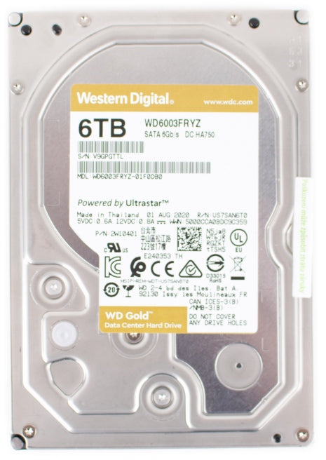 WD Gold 6TB Enterprise Class Hard Disk Drive - 7200 RPM Class SATA 6 Gb/s 256MB Cache 3.5