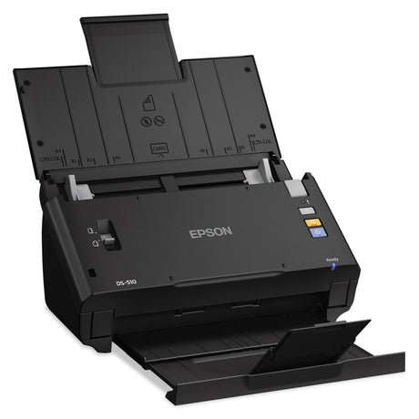Epson WorkForce DS-510 refurbished document scanner with duplex scanning, 50-sheet ADF, and OCR support. Fast office scanner shipped across Canada from Montréal.