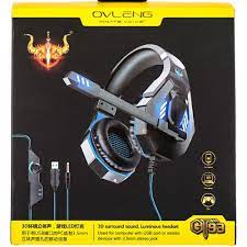 Ovleng GT93 3.5mm Gaming Headset with Mic LED Light Ovleng GT93 Casque de jeu de 3,5mm avec lumière LED Mic