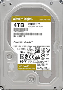 WD Gold 4TB Enterprise Class Internal Hard Drive - 7200 RPM Class, SATA 6 Gb/s, 256 MB Cache, 3.5" - WD4003FRYZ