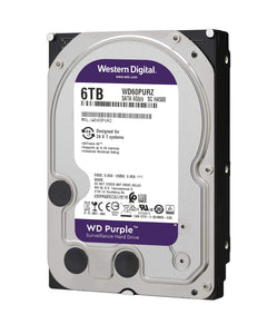 WD Purple™ Surveillance Hard Drive 6TB 3.5" SATA 6Gb/s 64 MB Cache 5400 RPM (WD60PURZ)