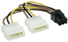 Molex Dual 4 Pin to PCI-E 6 Pin  Power cable