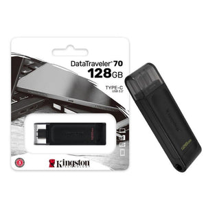 Kingston DataTraveler 70 USB-C Flash Drive - Black - 128 GB - DT70/128GBCR